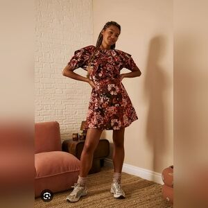 knee length dresses for ladies Damson Madder Women's Fleur Shirred Mini Dress – Saint Bernard